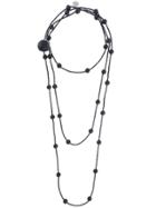 Maria Calderara Beaded Triple Necklace - Black