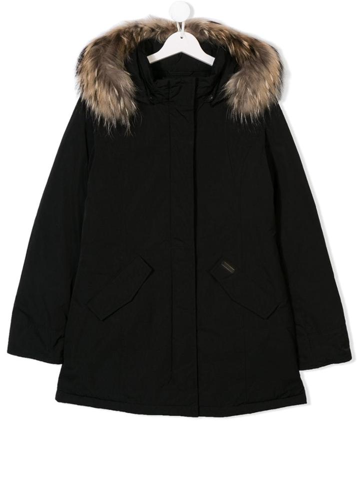Woolrich Kids Teen Fur Trimmed Hooded Parka - Black