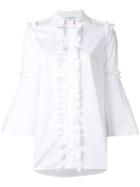 Vivetta Ruffled Detail Shirt, Women's, Size: 44, White, Cotton