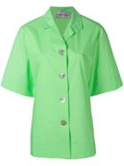 George Keburia Cropped Back Shirt - Green