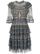 Needle & Thread Floral Embroidered Dress - Blue