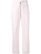 Isabel Marant - Cropped Duke Trousers - Women - Cotton - 38, Pink/purple, Cotton