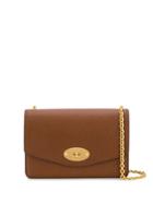Mulberry Foldover Chain Crossbody Bag - Brown