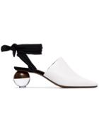 Neous Leather Brough 55 Ball Heel Mules - White
