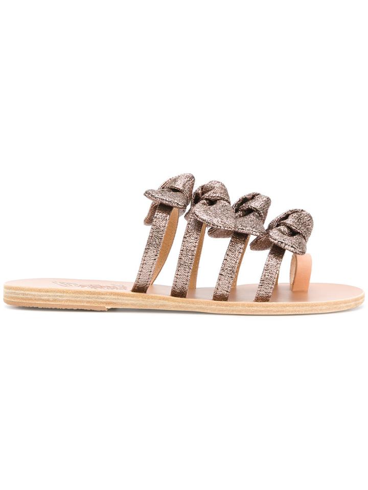 Ancient Greek Sandals Metallic Bow Sandals