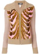 Versace Vintage Knitted Zipped Cardigan - Brown