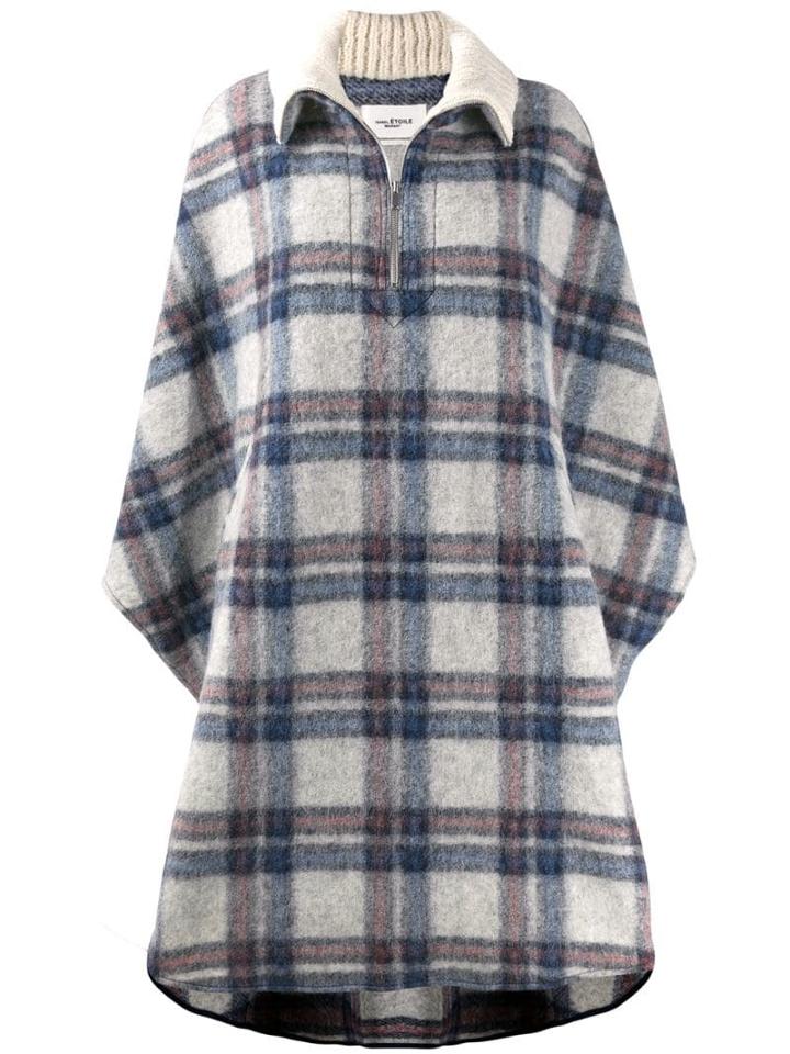 Isabel Marant Étoile Gabin Mantella Check Cape - Blue