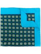 Kiton Geometric Print Handkerchief - Blue