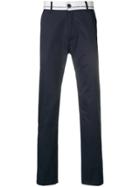 Frankie Morello Branded Waistband Straight Trousers - Blue