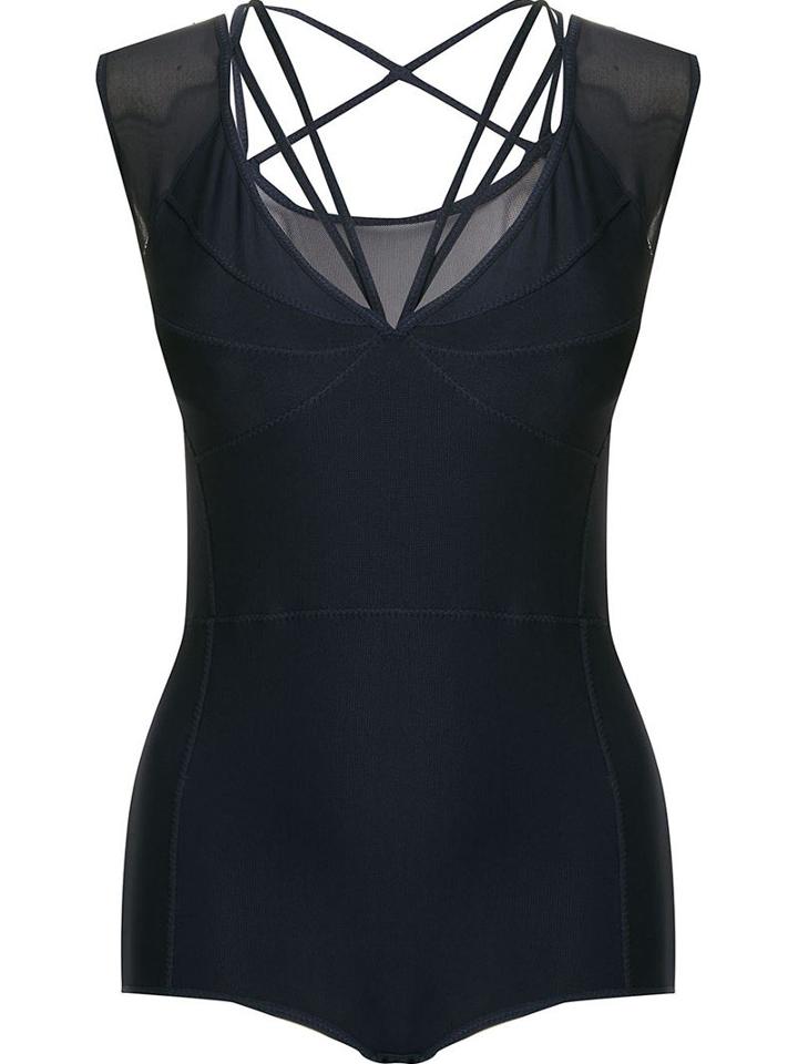 Giuliana Romanno Sheer Back Body, Women's, Size: G, Blue, Polyamide/spandex/elastane