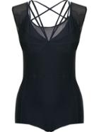 Giuliana Romanno Sheer Back Body, Women's, Size: G, Blue, Polyamide/spandex/elastane