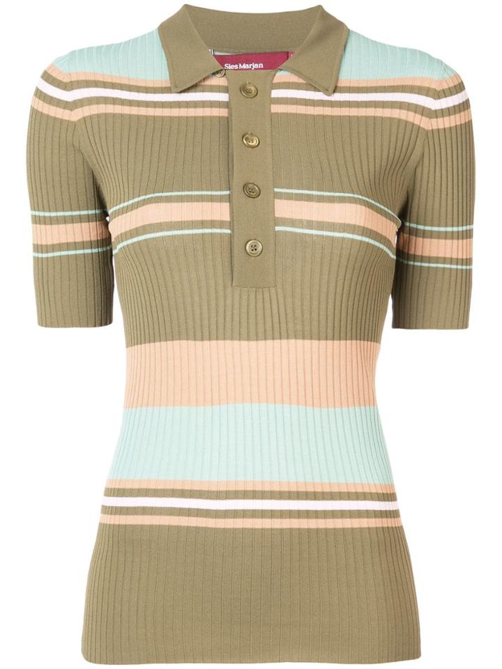 Sies Marjan Knitted Polo Shirt - Green