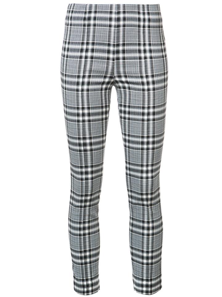 Veronica Beard Plaid Print Leggings - Black