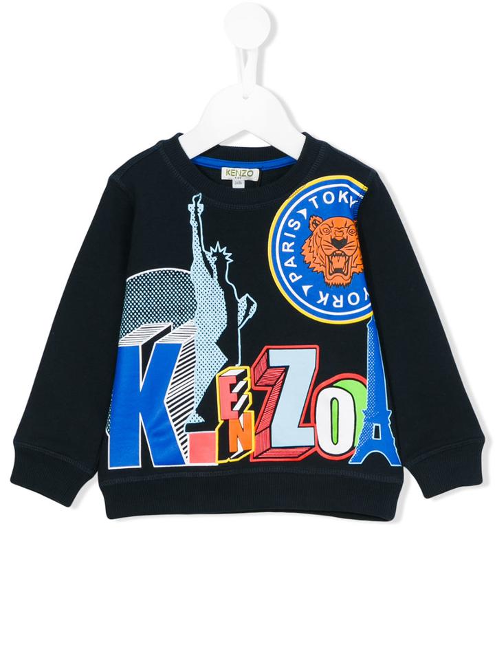 Kenzo Kids Logo Print Sweatshirt, Toddler Boy's, Size: 36 Mth, Black