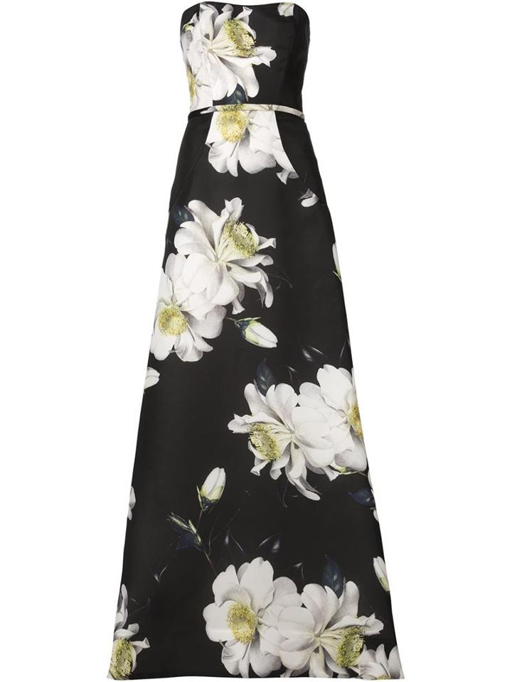 Carolina Herrera Floral Strapless Gown Dress
