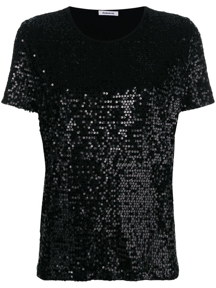 P.a.r.o.s.h. Sequin T-shirt - Black