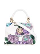 Young Versace - Medusa Floral Tote - Kids - Patent Leather - One Size, White