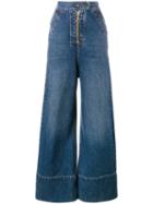 Ellery Wide Leg Denim Jeans, Women's, Size: 26, Blue, Cotton/polyester