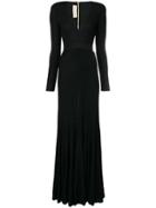 Elie Saab Ribbed Long Dress - Black