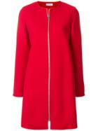 Courrèges Zipped Fitted Coat - Red