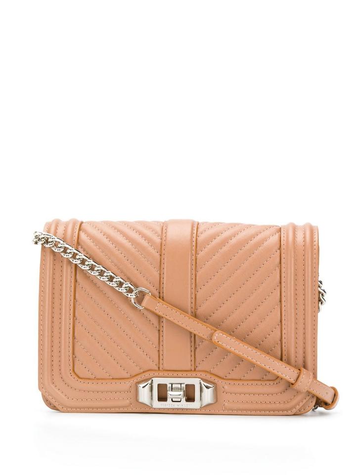 Rebecca Minkoff Small Chevron Quilted Love Cross Body Bag - Brown