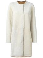 Yves Salomon Reversible Shearling Coat, Women's, Size: 36, Nude/neutrals, Lamb Fur/lamb Skin