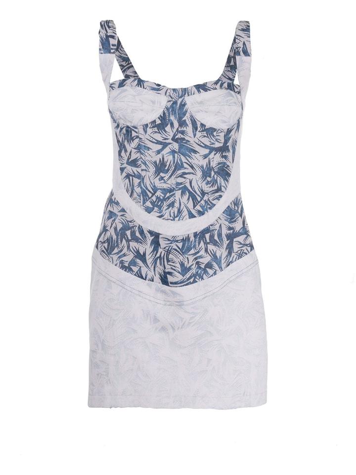 Atu Body Couture Printed Bustier Mini Dress - Blue