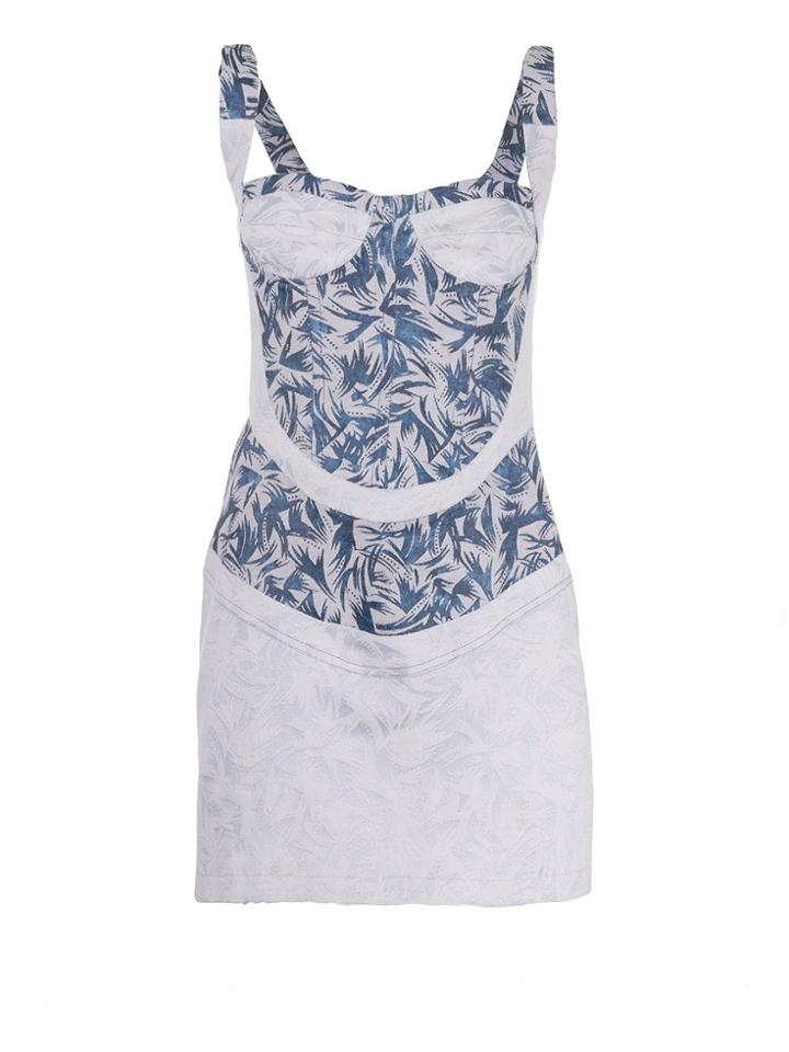 Atu Body Couture Printed Bustier Mini Dress - Blue