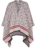 Fendi Ff Knit Poncho - Grey