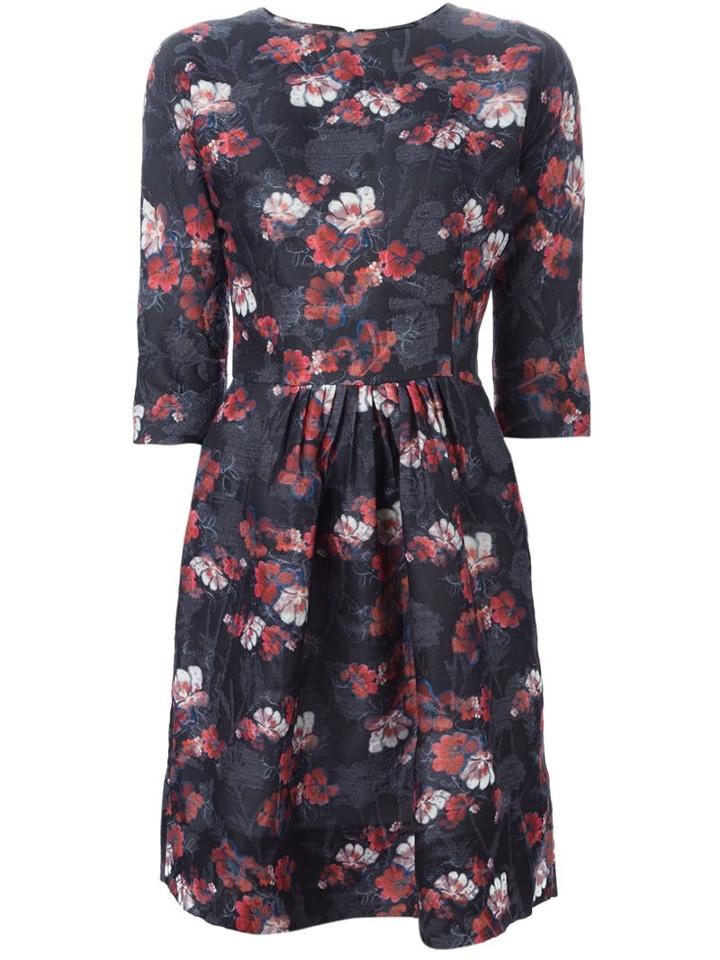 Ermanno Scervino Floral Jacquard Dress, Women's, Size: 48, Black, Silk/polyamide/wool