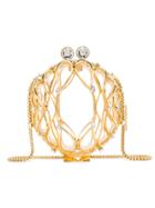 Marzook Gold-tone Carriage Ball Crystal-embellished Gold-plated Clutch