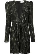 Saint Laurent Camouflage Long-sleeve Mini Dress - Black