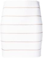 Balmain Striped Mini Skirt - White