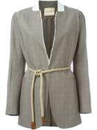 Erika Cavallini Waist-tie Jacket, Women's, Size: 42, Brown, Cotton