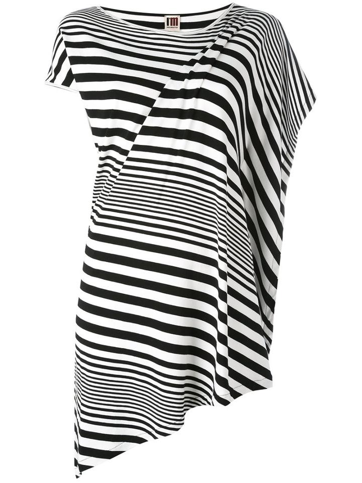 I'm Isola Marras Striped Asymmetric T-shirt, Women's, Size: Small, Black, Spandex/elastane/viscose