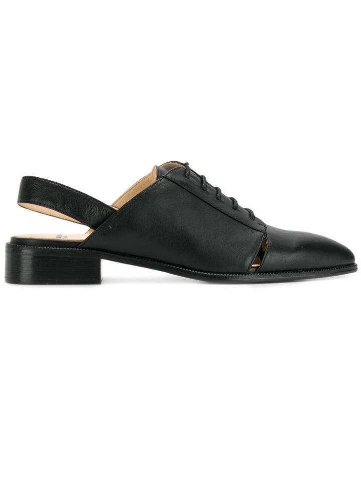 Jil Sander Navy Slingback Lace-up Shoes - Black