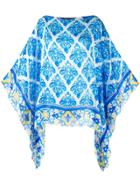 Mc2 Saint Barth Tile Print Poncho Dress - Blue