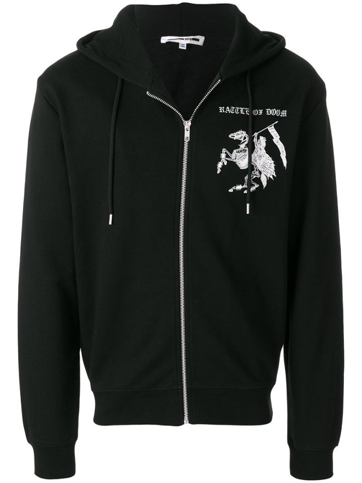 Mcq Alexander Mcqueen Fear Nothing Zipped Hoodie - Black