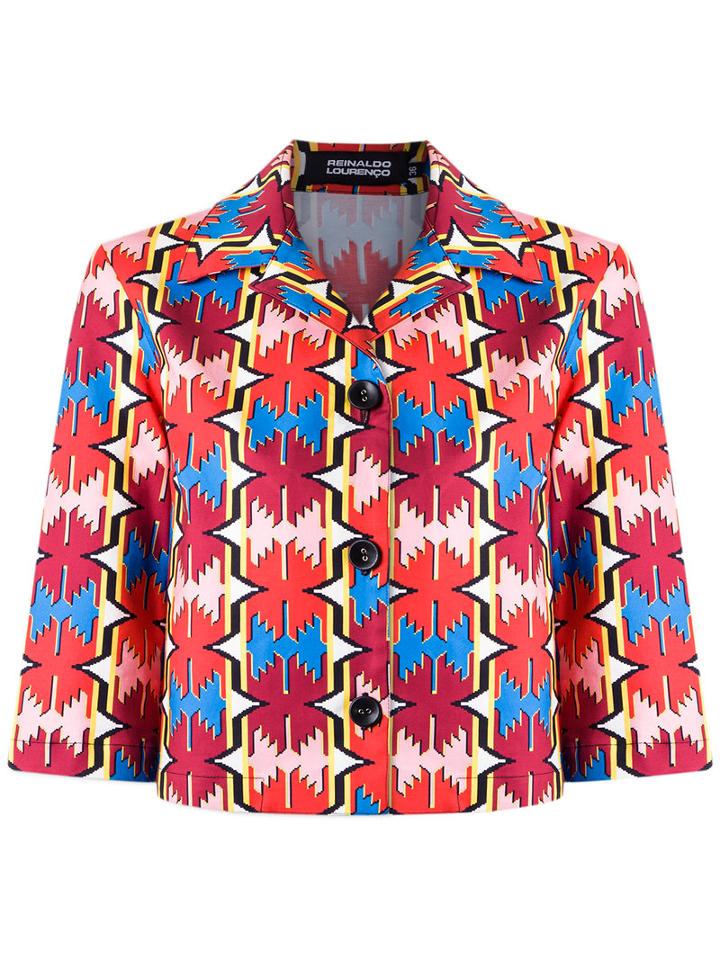 Reinaldo Lourenço - All-over Print Jacket - Women - Cotton - 38, Red, Cotton