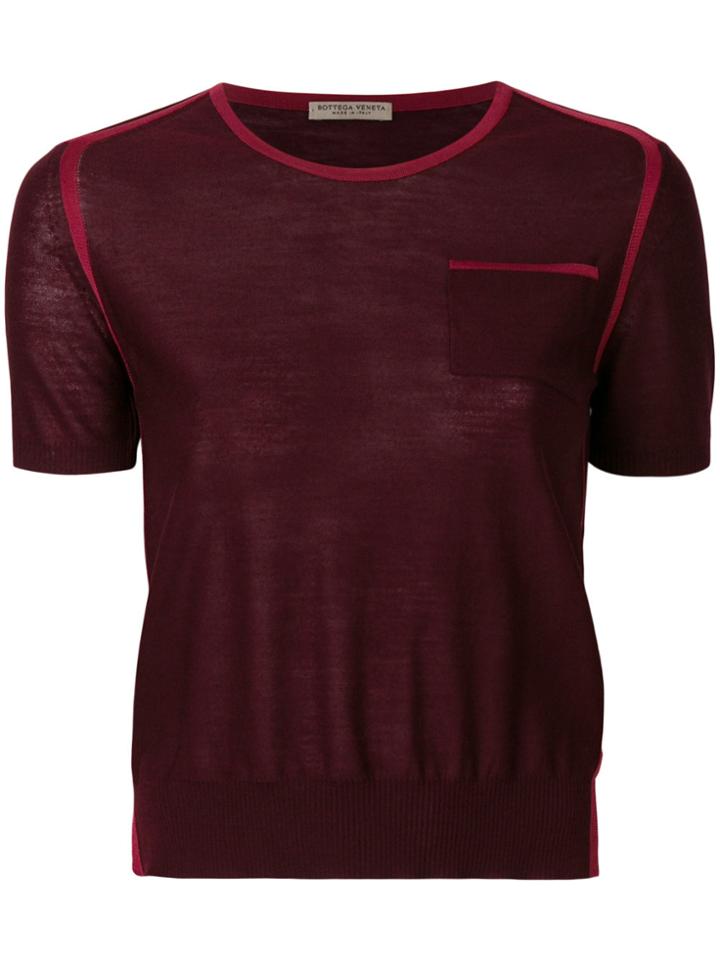 Bottega Veneta Contrast Trim Top - Red