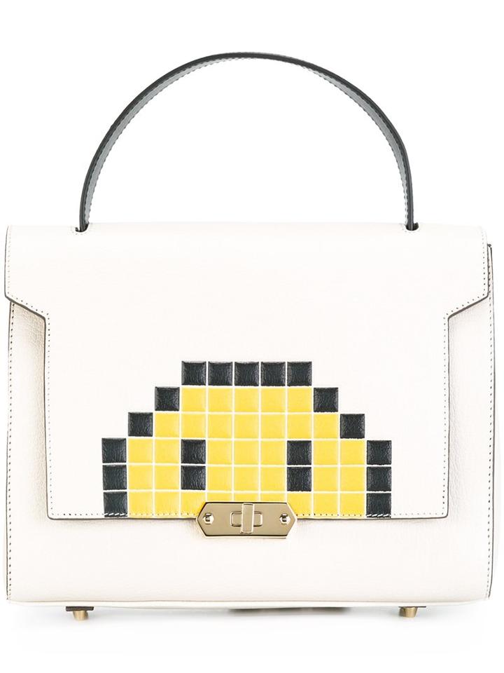 Anya Hindmarch Small 'pixel Smiley Bathurst' Satchel, Women's, Nude/neutrals