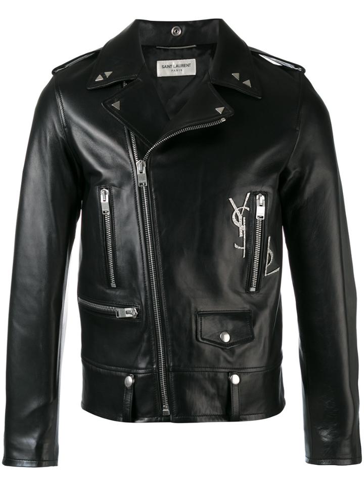 Saint Laurent Classic Ysl Motorcycle Jacket - Black