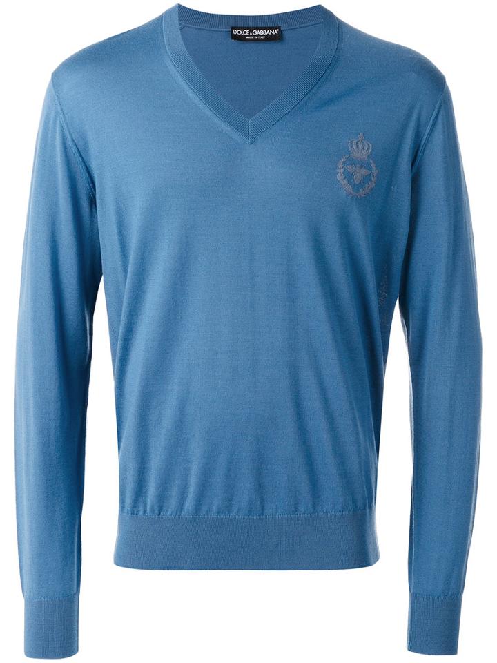 Dolce & Gabbana - Knitted Sweater - Men - Virgin Wool - 52, Blue, Virgin Wool