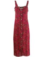 Andamane Leopard Print Midi Dress - Red