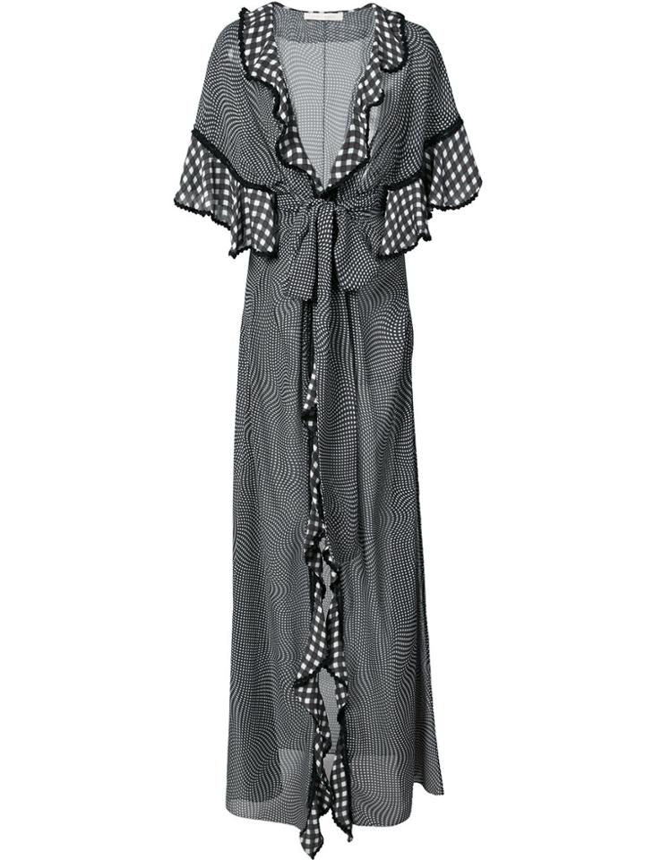 Jonathan Simkhai Micro Checked Tied Kaftan - Black