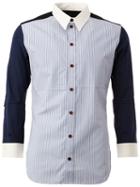 Christopher Nemeth Contrasting Sleeve Striped Shirt, Men's, Size: Medium, Black, Cotton