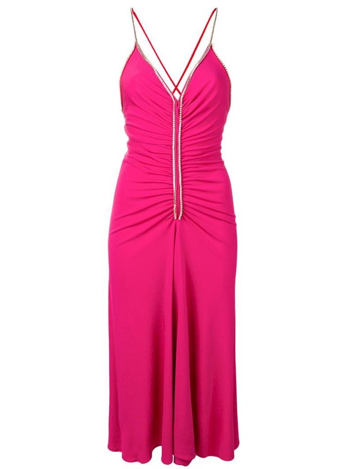 Emilio Pucci Pink Gathered Crystal Detail Dress