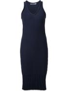 T By Alexander Wang Knit Fitted Dress, Women's, Size: Small, Blue, Cotton/nylon