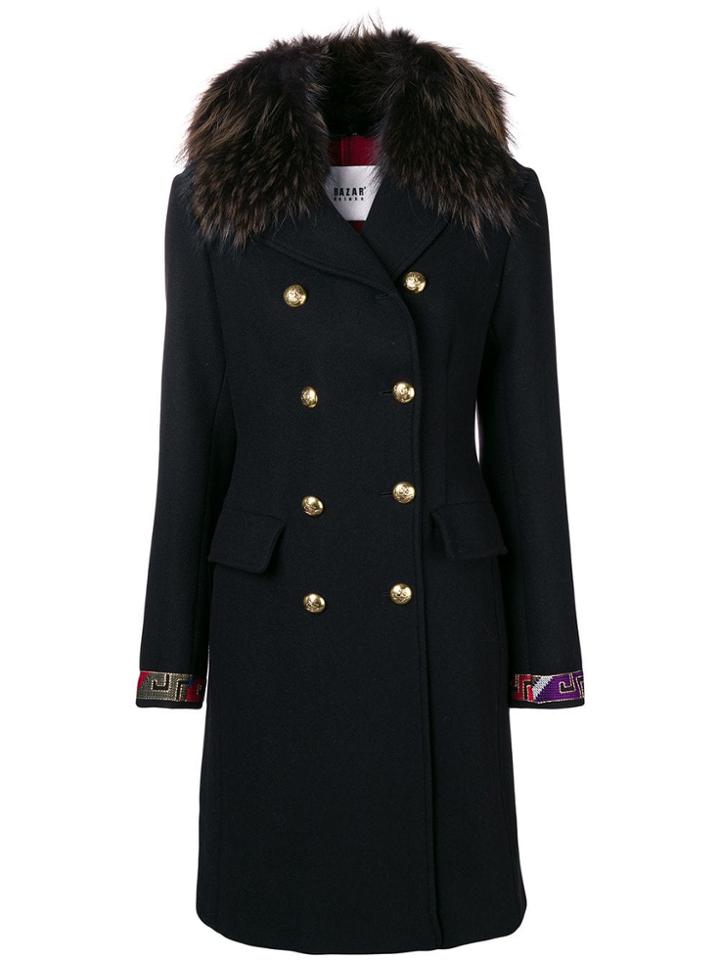 Bazar Deluxe Fur-trimmed Peacoat - Brown