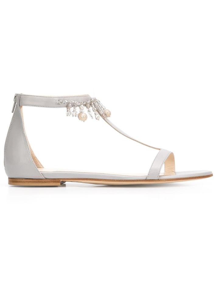 Fabiana Filippi Embellished Ankle Strap Sandals - Nude & Neutrals